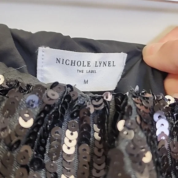Nichole Lynel The Label Medium Puffy Black Sequin Skirt - Picture 3 of 4